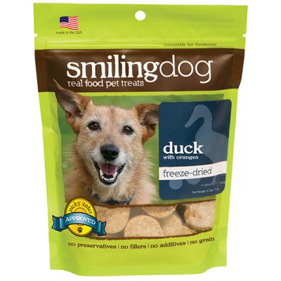 Herbsmith Smiling Dog Treats Freeze Dried Duck  Recipe (2.5 oz)