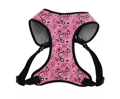 Coastal Pet Products Ribbon Designer Wrap Adjustable Dog Harness (Pink Paisley, Small - 5/8 X 19-23)