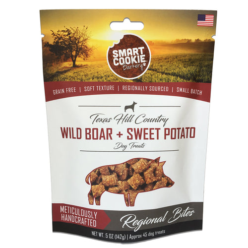 Smart Cookie Wild Boar & Sweet Potato Grain Free Dog Treats for Sensitive Stomachs & Allergies (5 oz)