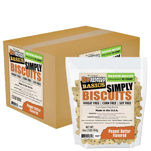 K9 Granola Simply Biscuits, Peanut Butter Flavored Medium Dog Treats