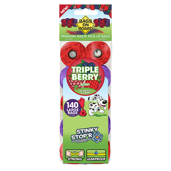 Bags on Board Triple Berry Scented Waste Pick-Up Bags