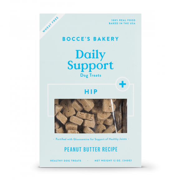 Bocce's Bakery Daily Support Peanut Butter Recipe Functional Hip & Joints Biscuit Dog Treats