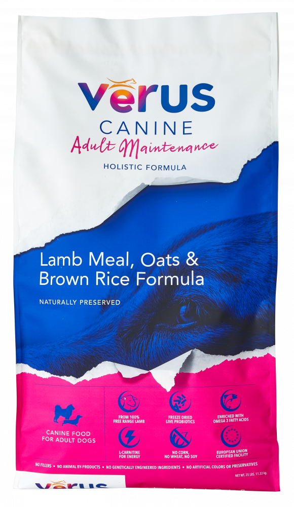 VēRUS Adult Maintenance Lamb Meal, Oats & Brown Rice Holistic Formula