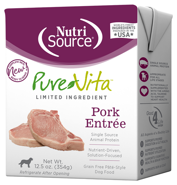 NutriSource® PureVita™ Pork Entrée Limited Ingredient Wet Dog Food (12.5 oz)