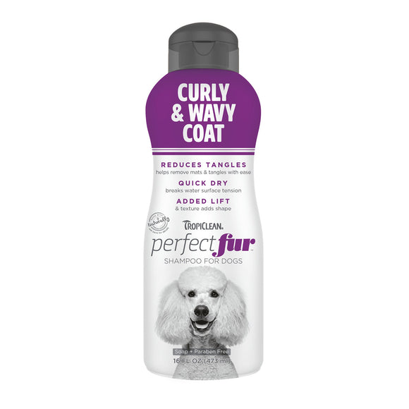 TropiClean Curly & Wavy Coat Shampoo For Dogs