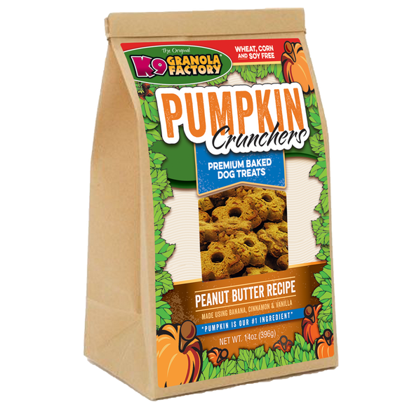 K9 Granola Pumpkin Crunchers, Peanut Butter & Banana Recipe Dog Treats (14 oz)
