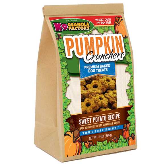 K9 Granola Factory Pumpkin Crunchers, Sweet Potato Recipe Dog Treats